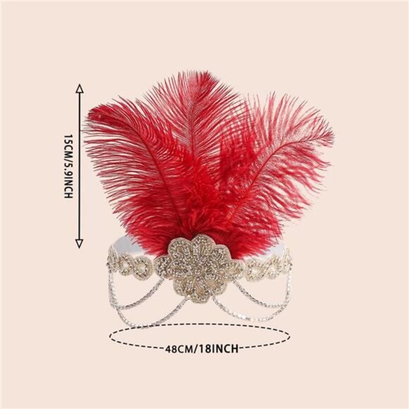 Tea Party Fascinators for Girls, Red - Picture 6 of 6